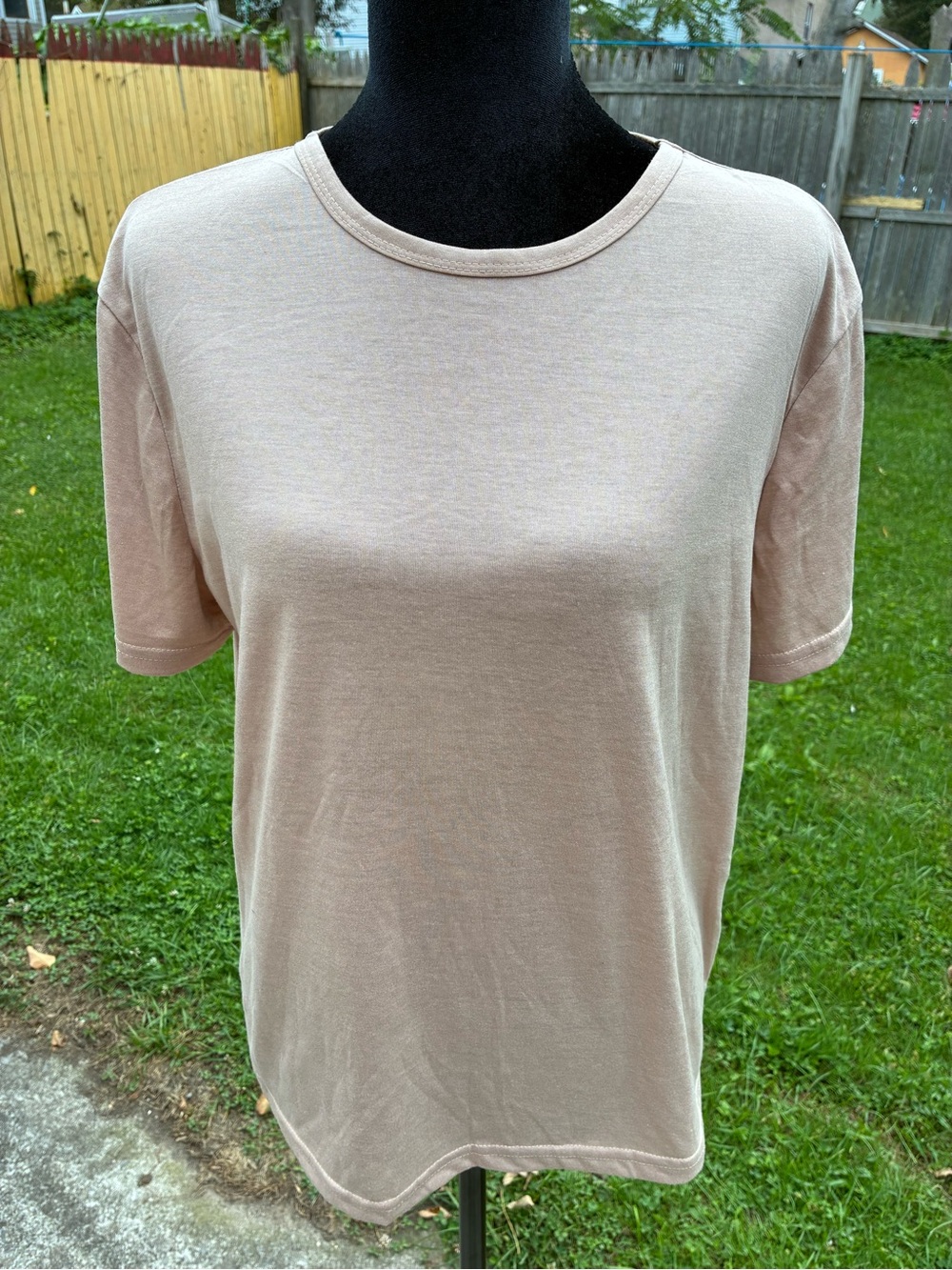 SHEIN Short Sleeve Crewneck Tee in Light Beige15y(adults can wear it in size S/m